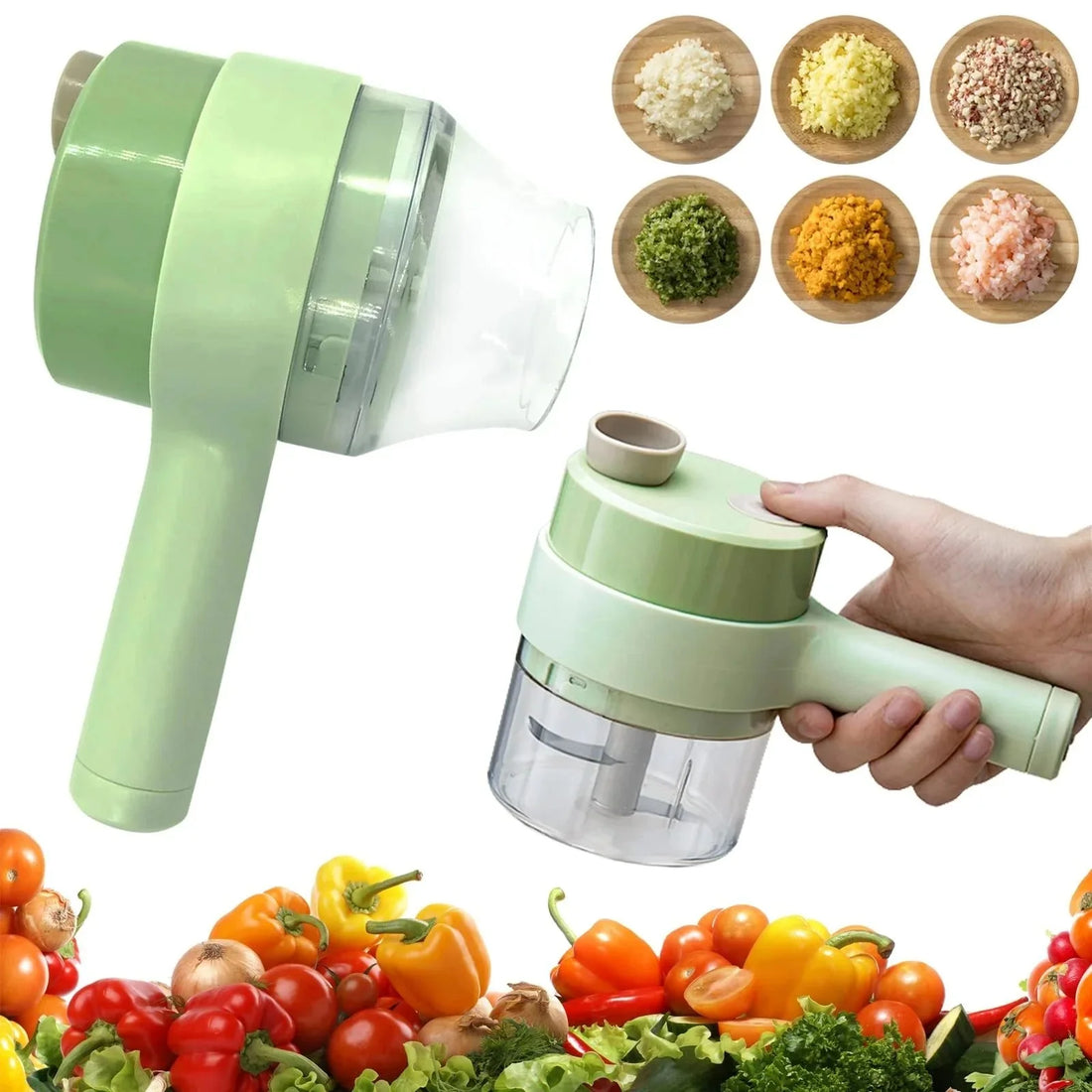 Electric Handheld Vegetable Cutter & Slicer – Multifunctional Mini Food Chopper